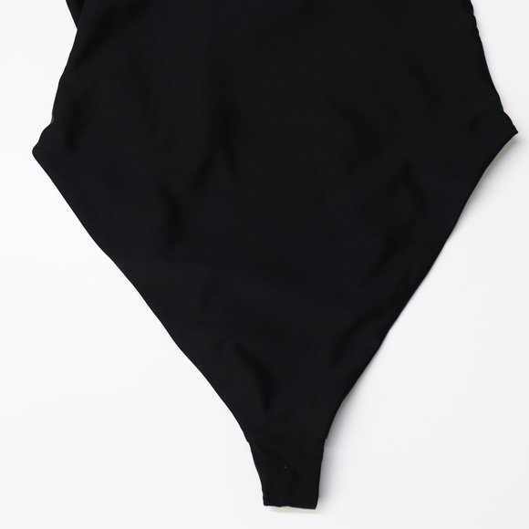 NEW LPA Susan One Piece Keyhole Adjustable One Shoulder High Cut Swimsuit Black - Picture 8 of 9